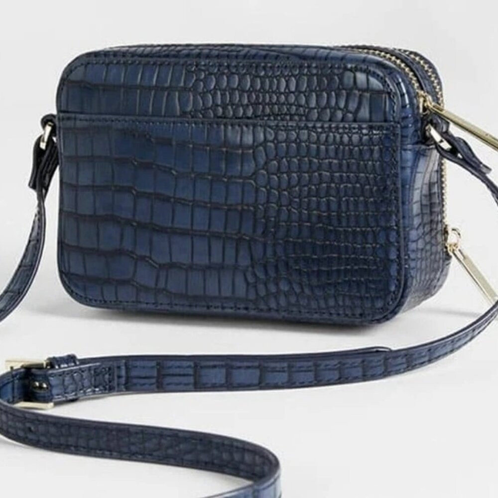 Ted Baker Stina Double Zip Mini Camera Bag (Navy Blue). - Picture 5 of 8